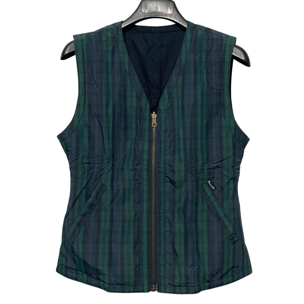 FACONNABLE Green Tartan Plaid Reversible Vest XS
